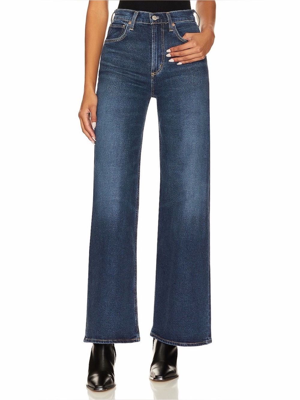 Citizens of Humanity Paloma High Rise Baggy Wide Leg‎ Jeans in Everdeen
